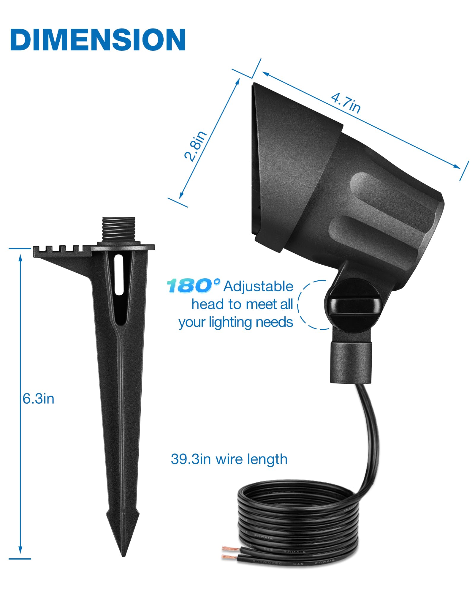SUNVIE 6W stake-based ground installation for quick placement