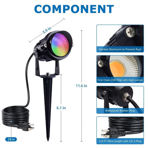 SUNVIE 90-degree beam angle highlights features and pathways