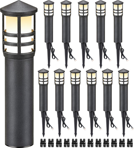 SUNVIE bollard light with conical top design enhances walkway visibility and curb appeal