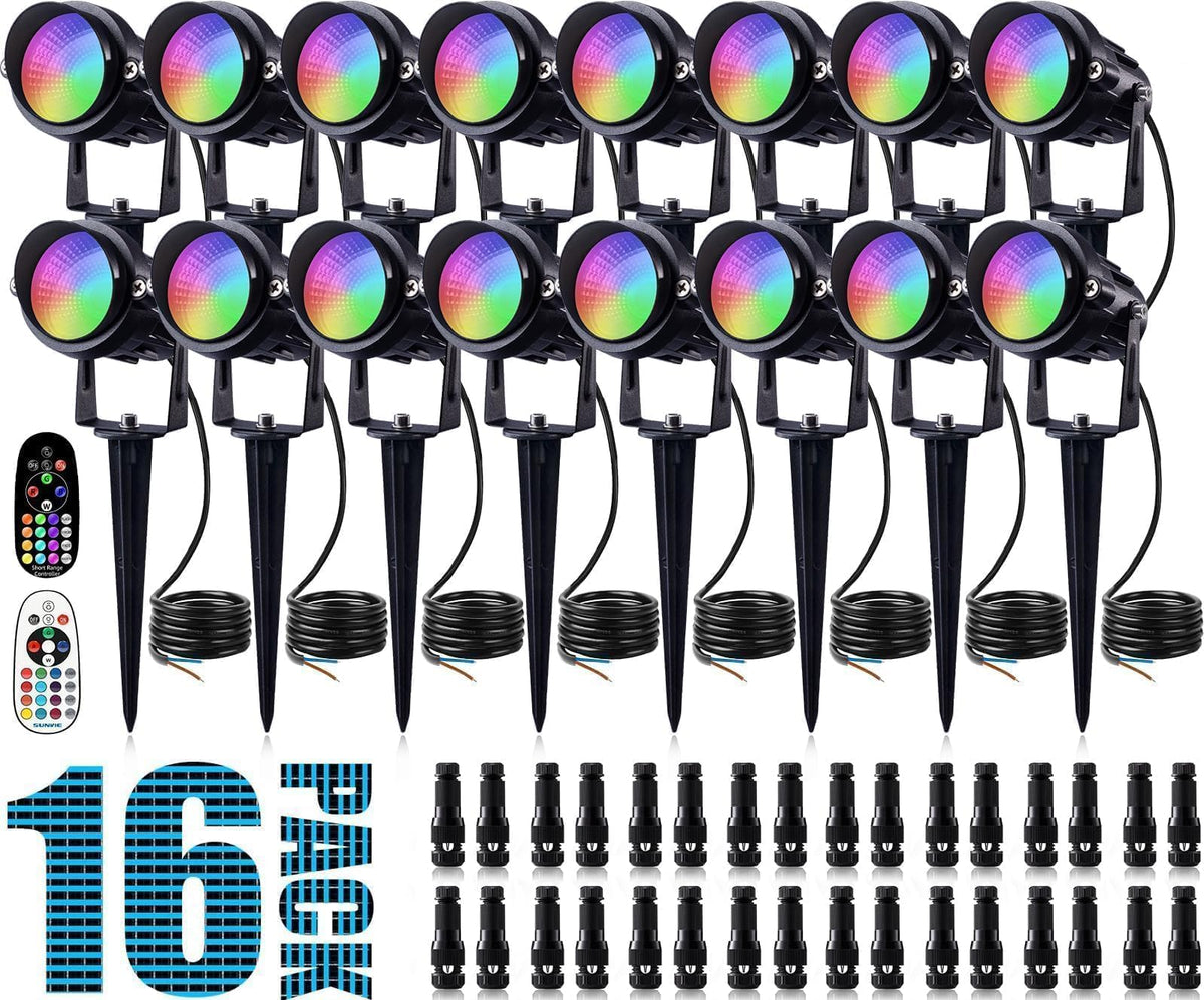 SUNVIE RGB landscape light with remote control enables easy color changes outdoors.