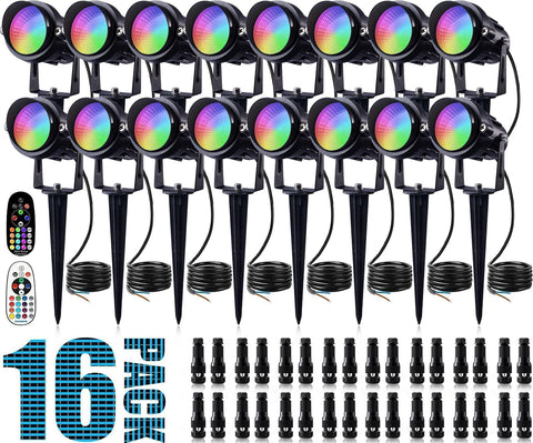 SUNVIE RGB landscape light with remote control enables easy color changes outdoors.