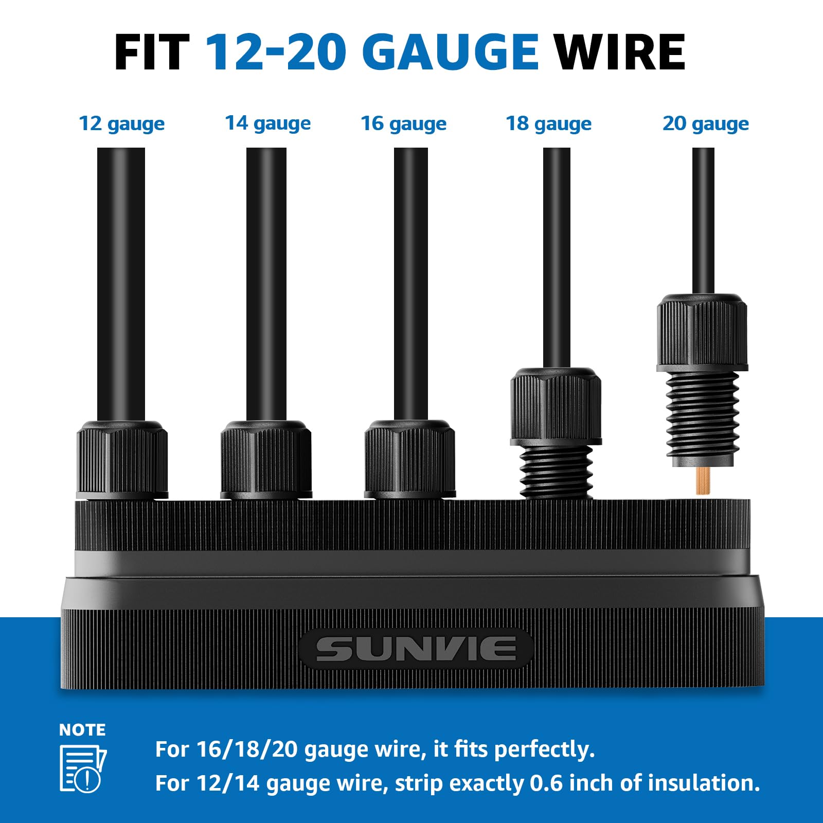 SUNVIE nylon housing with brass core ensures durable, corrosion-resistant connections.