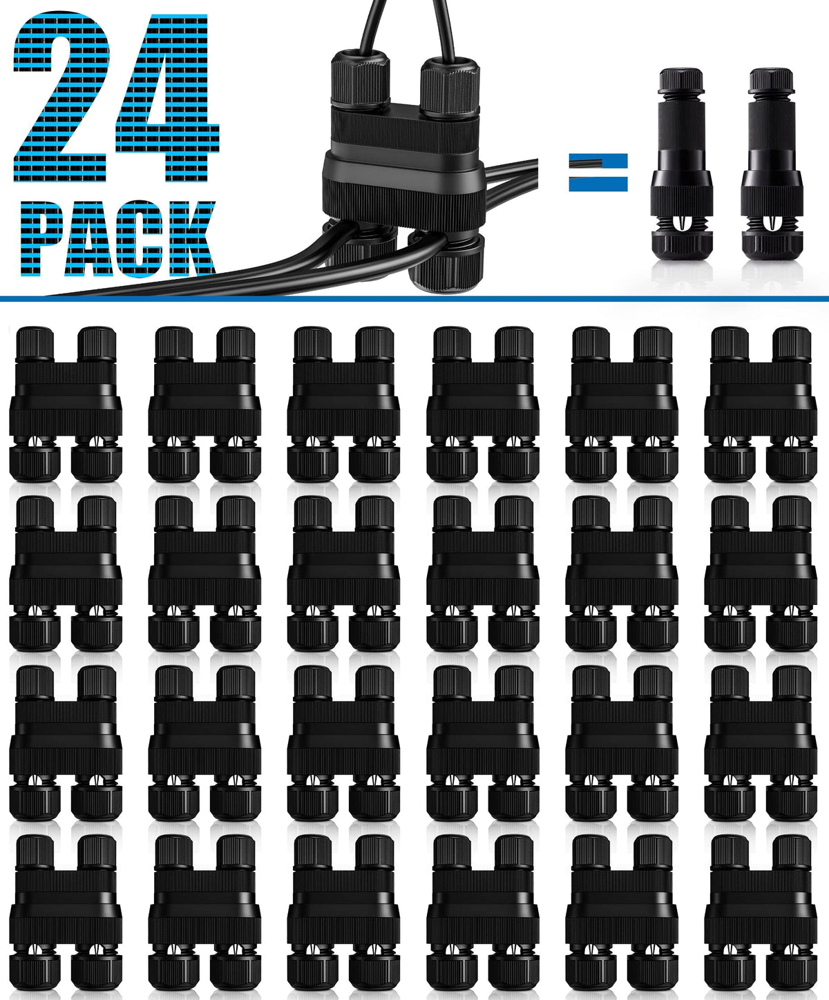 SUNVIE Fastlock2 connector closeup; durable, corrosion-resistant joint for outdoor lighting.