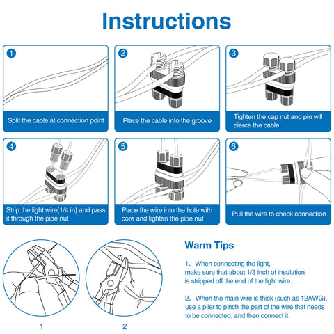 SUNVIE Fastlock2 wire compatibility; fits 12–18 AWG landscape wire.
