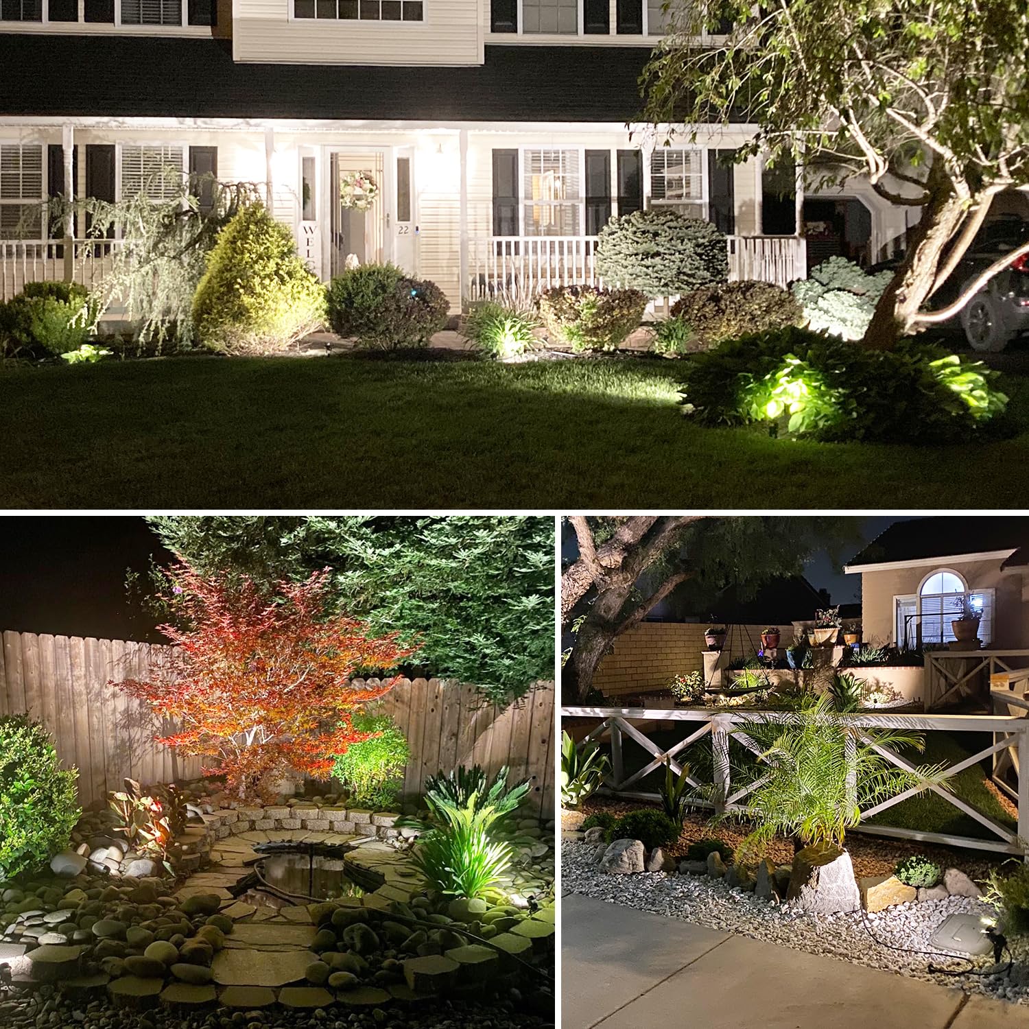 SUNVIE 24-pack lights brighten borders, fences, and entryways
