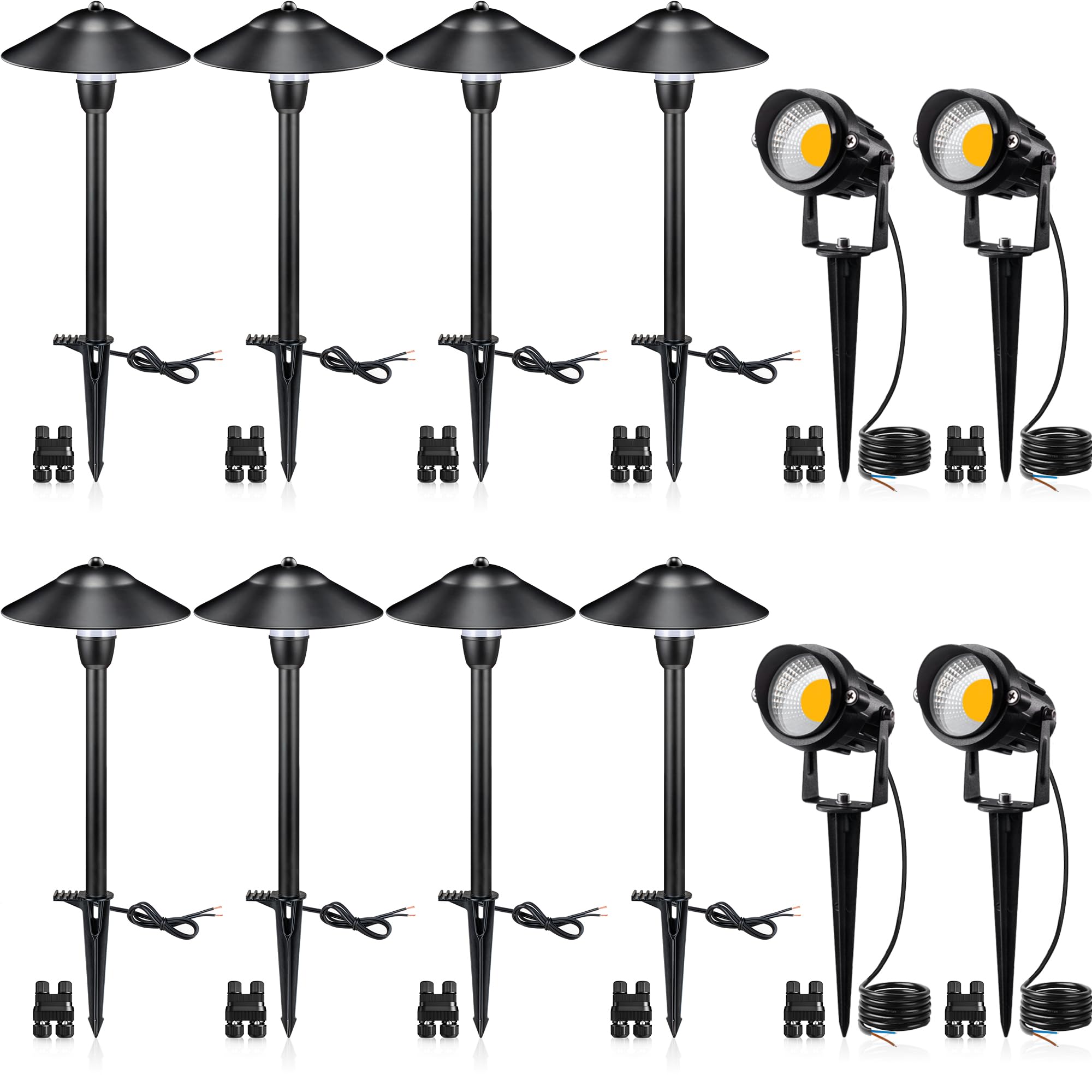 SUNVIE LED low-voltage path light 8-pack for safe walkways