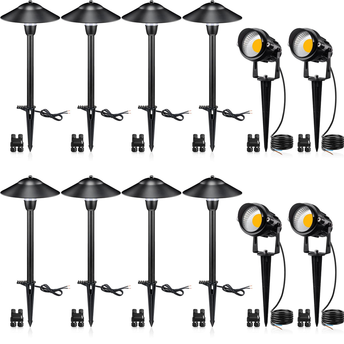 SUNVIE LED low-voltage path light 8-pack for safe walkways