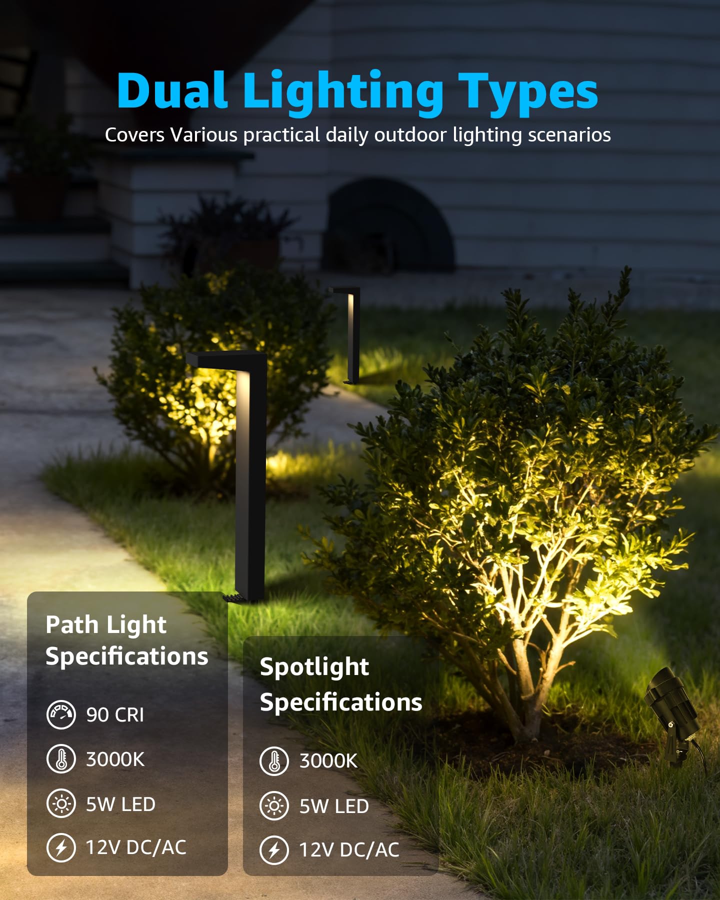 SUNVIE path light base close-up shows durable aluminum housing