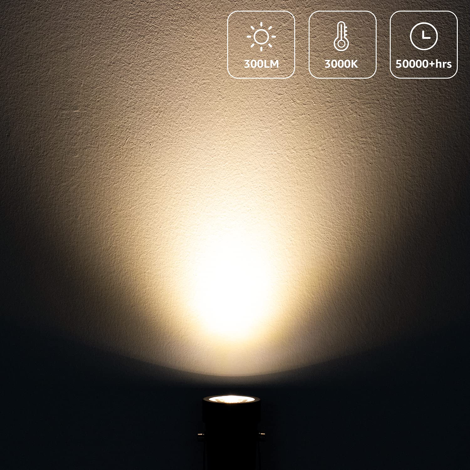 SUNVIE spotlight with ground stake for easy, elevated uplighting.