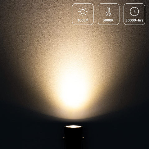 SUNVIE spotlight with ground stake for easy, elevated uplighting.