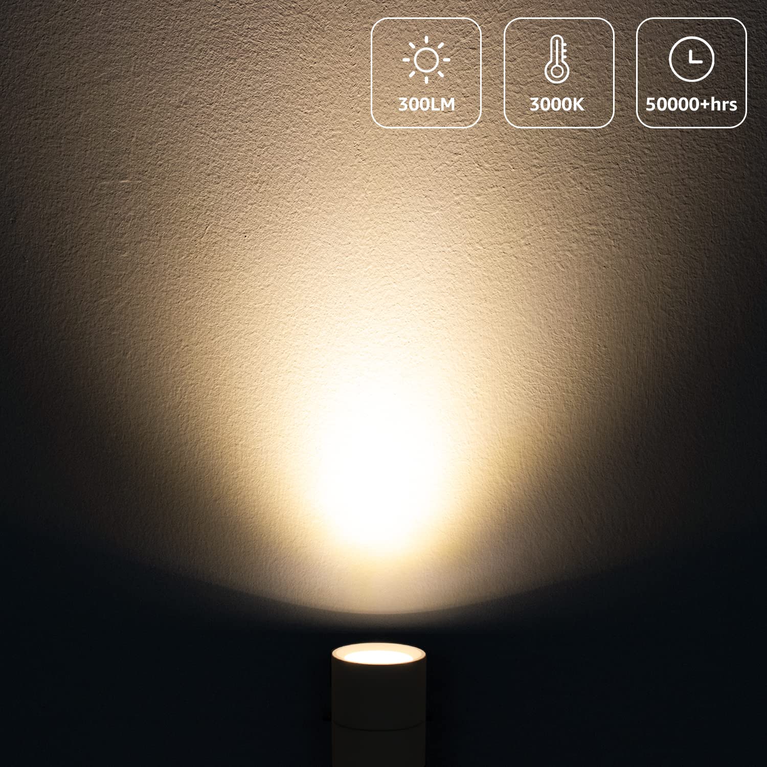 SUNVIE 3W LED close-up with 3000K warm white glow for ambiance