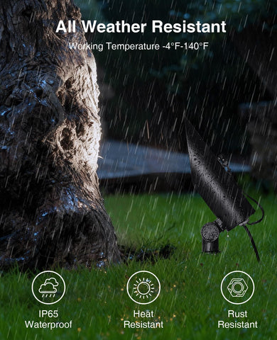 SUNVIE outdoor IP65-rated light withstands rain and snow.