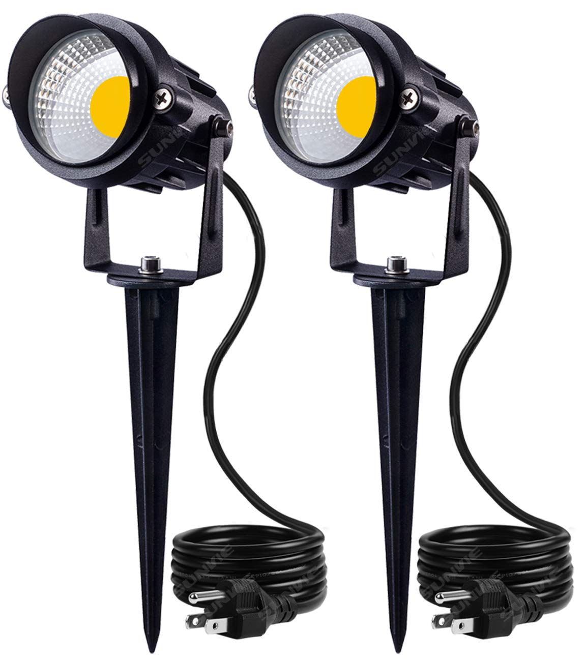 SUNVIE outdoor landscape light 12W pack on lawn path delivers welcoming warm illumination for evenings.