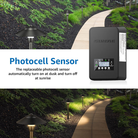 SUNVIE photocell sensor enabling automatic dusk-to-dawn lighting.