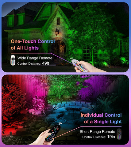 SUNVIE RGBW light long-range remote enables synchronized color across fixtures.