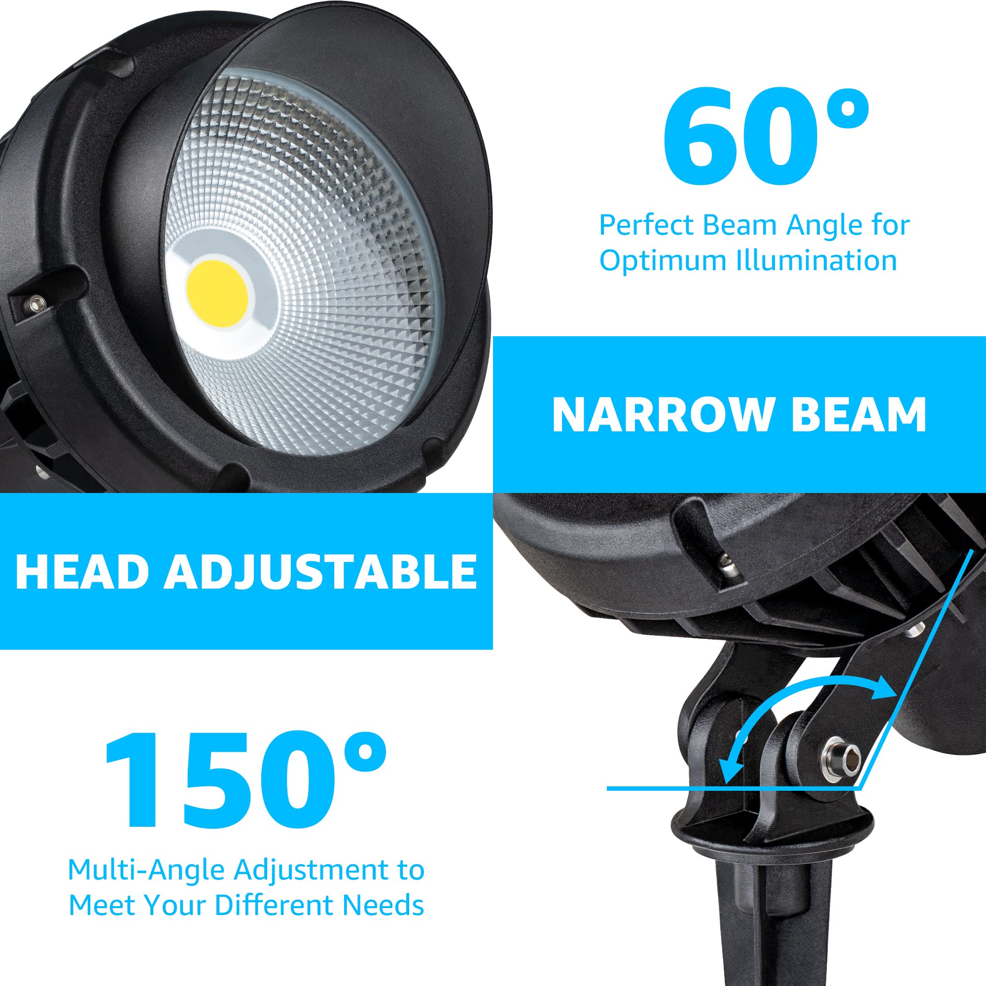 Sunvie signage outdoor light clearly illuminates signs for night visibility.