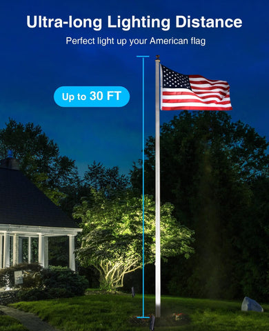 SUNVIE spotlight aluminum body close-up showing durable weatherproof build.