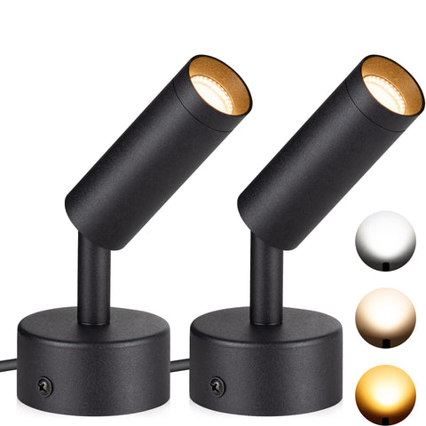 SUNVIE two-pack spotlights mounted on wall for ambient accent lighting