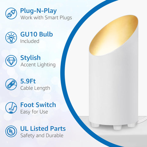 Sunvie uplighting GU10 bulbs included for immediate warm glow
