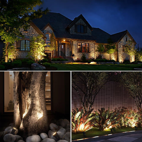 SUNVIE 3000K warm white glow creates welcoming exteriors along pathways.