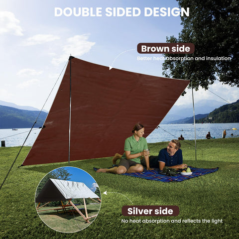 Sunvigor tarp reinforced with brass grommets every 23.6 inches