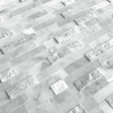 Sunwings 5-sheet mosaic natural 3D stone tiles for RV vanity area.