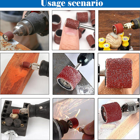 Sunxeke drum mandrels and sanding bits set for versatile attachments.