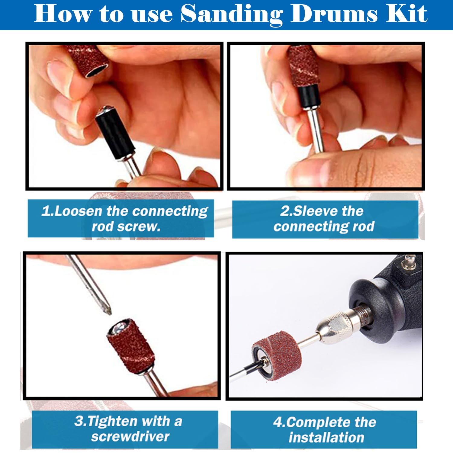 Sunxeke sanding drum 240 grit for smoothing transitions and fine polishing tasks.