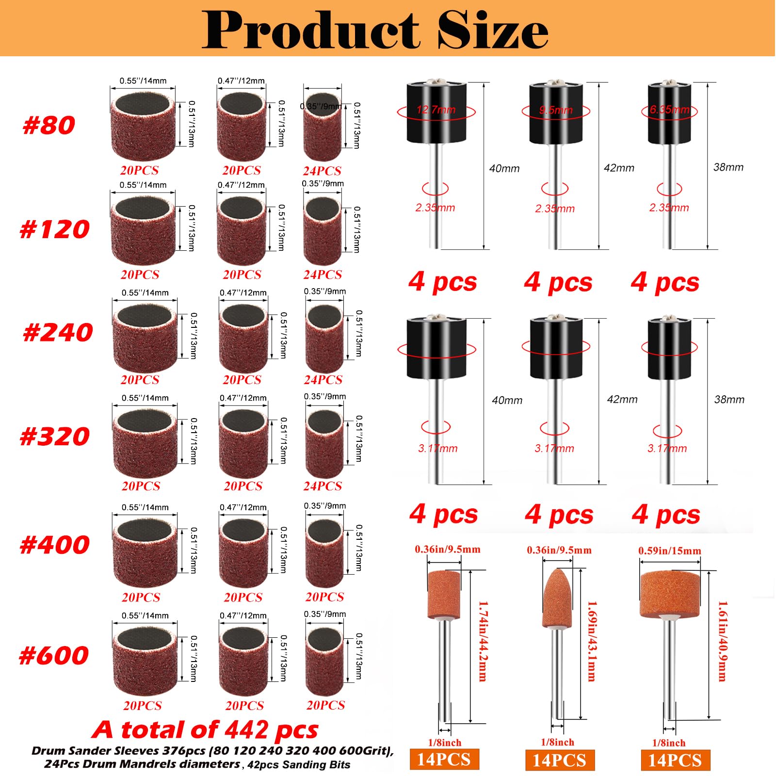 Sunxeke sanding drum 120-grit for smooth finishes on softwoods.
