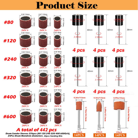 Sunxeke sanding drum 120-grit for smooth finishes on softwoods.