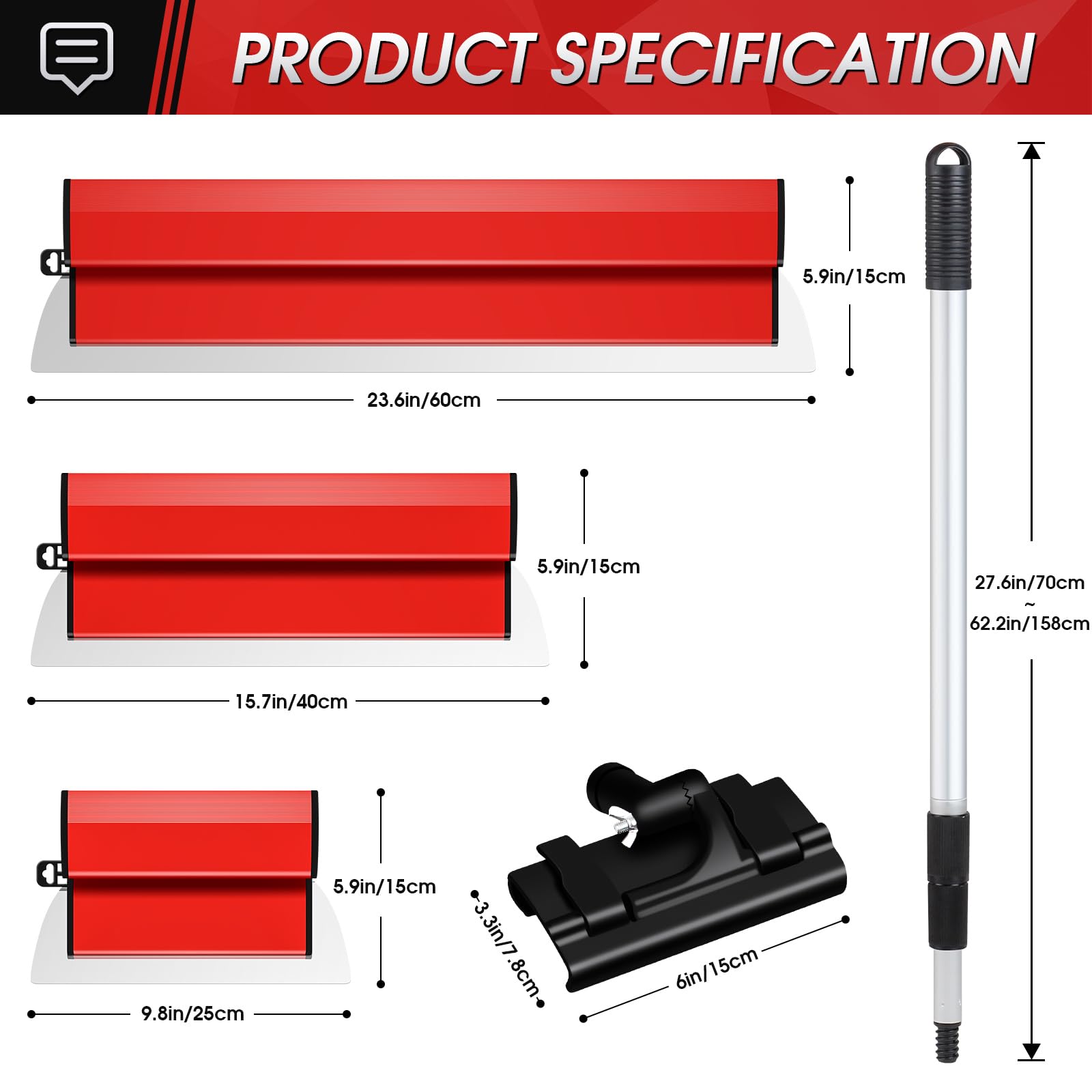 Suokoun skimming blade 16-inch for mid-size wall sections and efficient coverage.