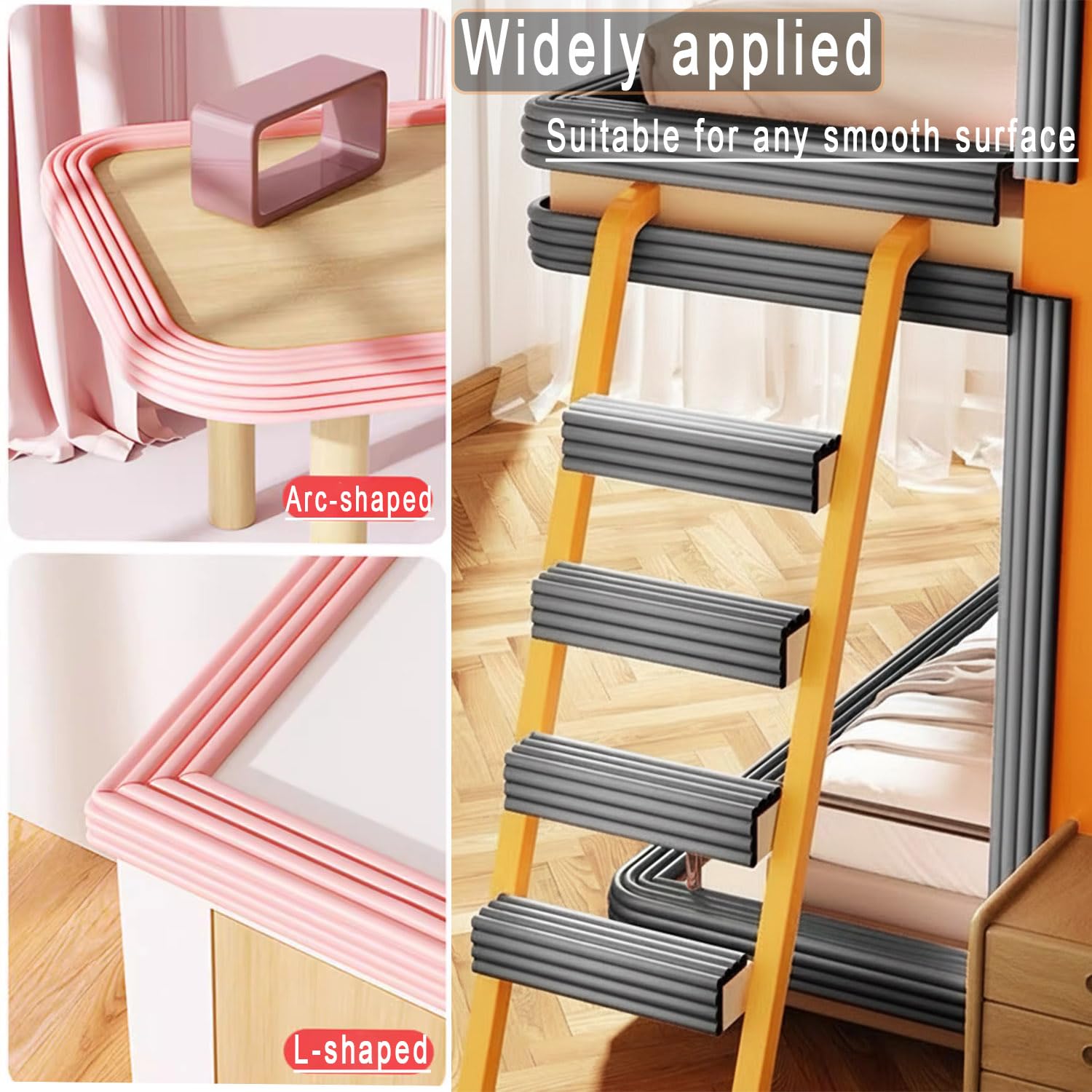 Suonady 6.5 ft black edge padding adds safety to bunk ladder