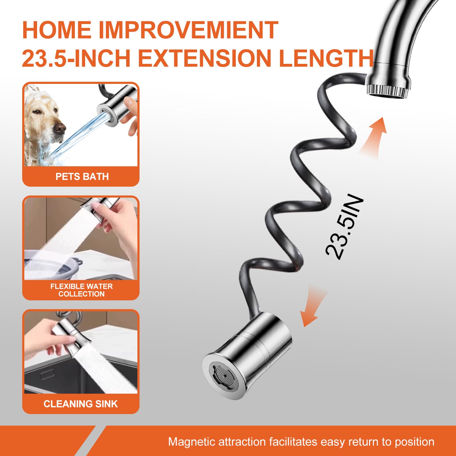 SUPAFA extendable hose reaches 23 inches for hard-to-reach corners