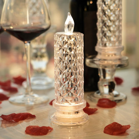 SupBri Rose Shadow LED candles glow on table, creating cozy ambiance for events