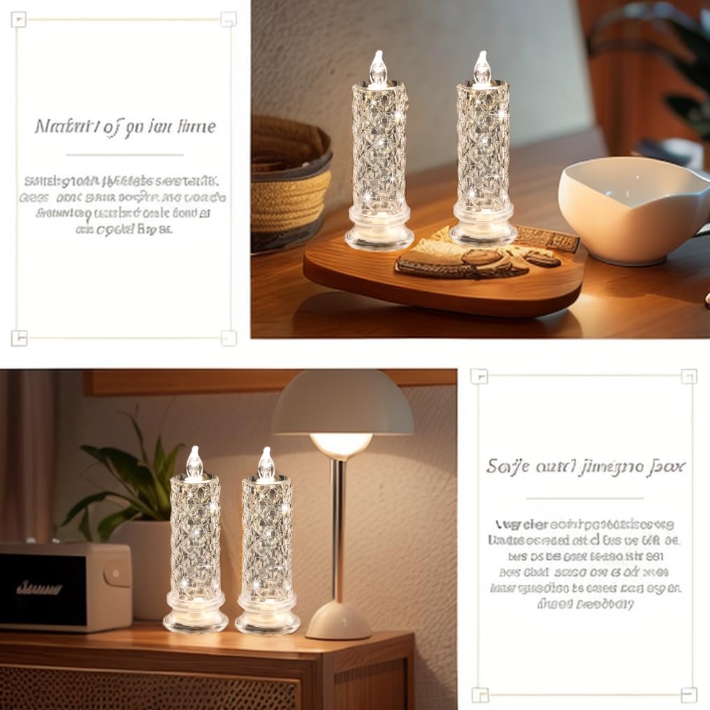 SupBri Rose Shadow LED candles package shows batteries included for easy setup