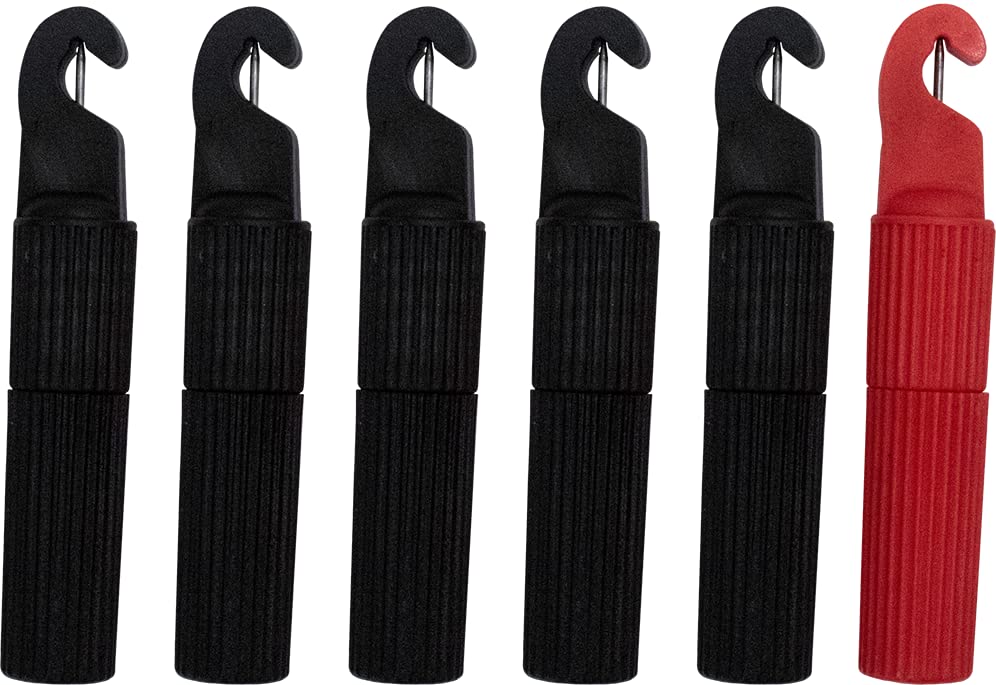 Magnetic hook supports hands-free work during setup.