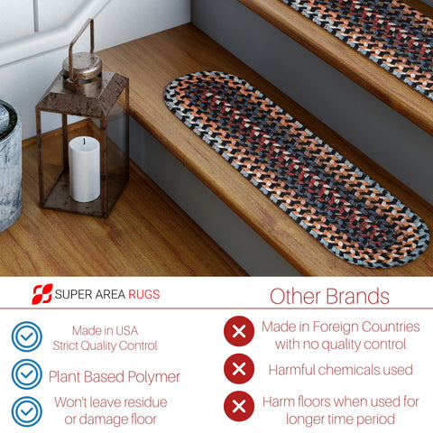 Super Area Rugs anti-slip tape on stairs provides better daily stability.