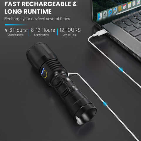 Battery display on Super Kegel flashlight showing charge level