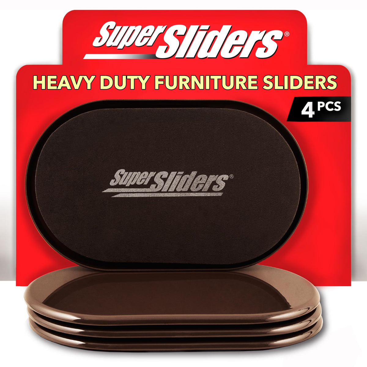 Super Sliders brown XL slider under furniture for easy carpet movement.