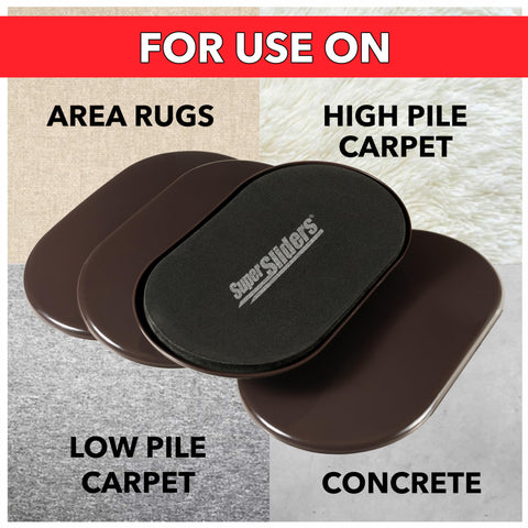Super Sliders in action on carpet enabling smooth repositioning of heavy items.