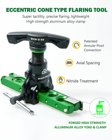 Super Stars flaring tool with pipe cutter for clean, burr-free cuts.