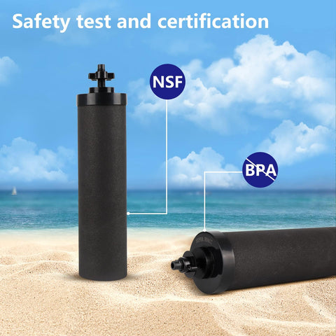SUPER.BDACC carbon-block detail highlights high-precision filtration materials.