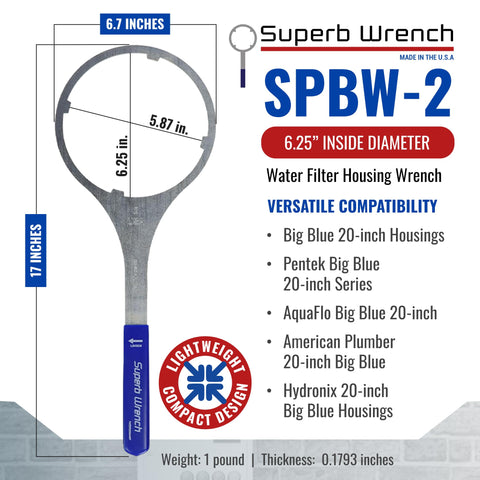 SPBW-2 Big Blue housing fit supports versatile filtration setups