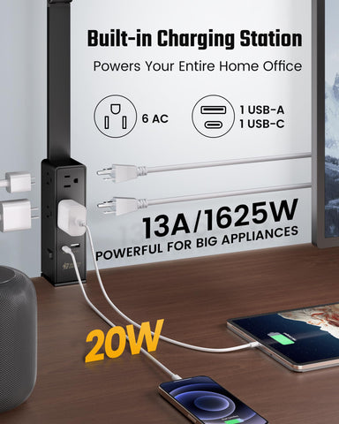 SUPERDANNY desk lamp power strip offers convenient outlets at your workstation