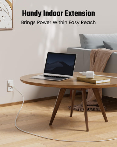 SUPERDANNY indoor extension cord handles up to 1625W for common devices.