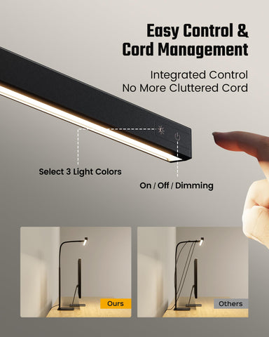 Smooth dimming from 10% to 100% for reading and drafting.