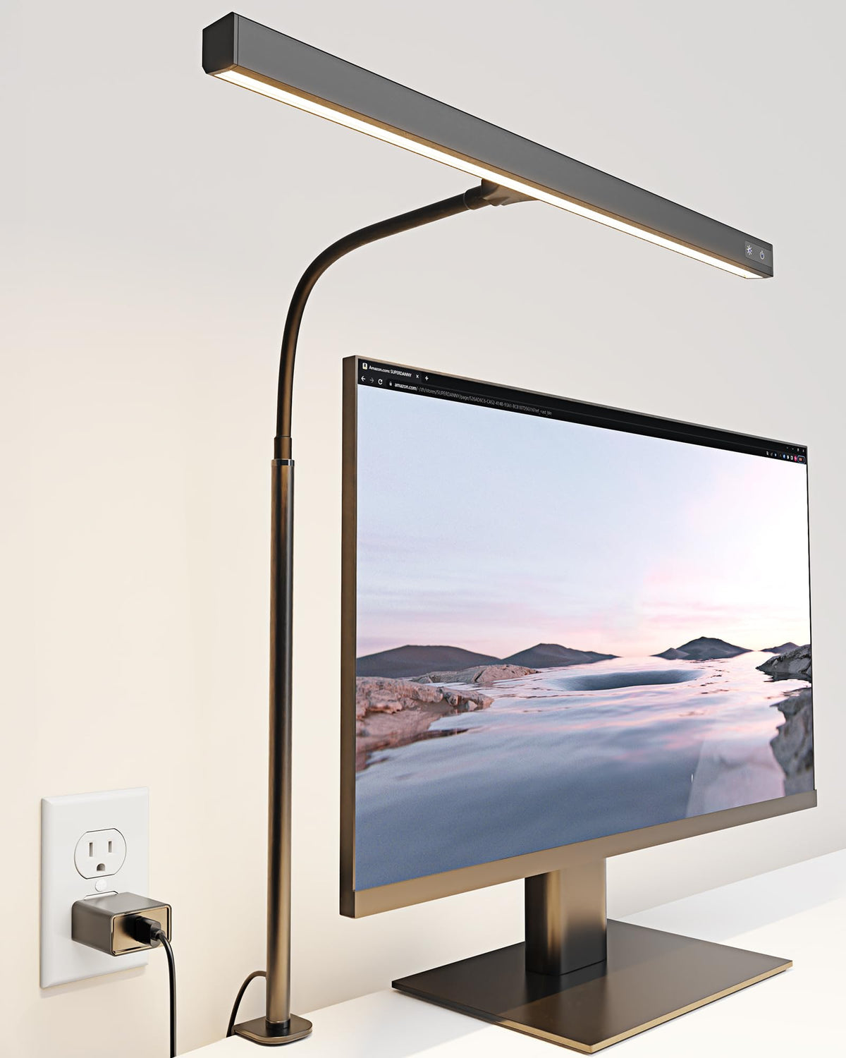 SUPERDANNY LED Desk Lamp with adjustable gooseneck for precise lighting at your workspace.
