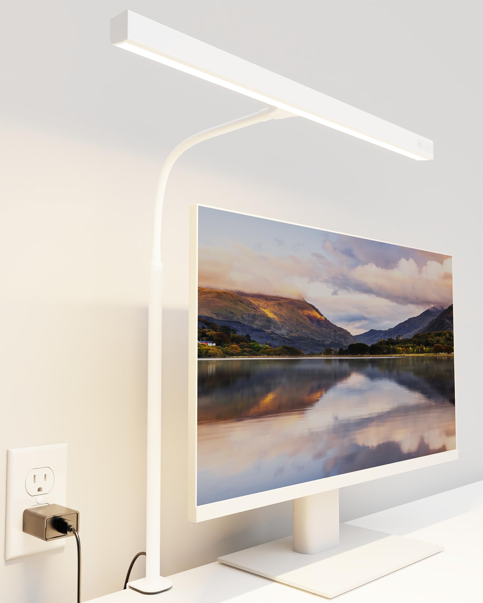 SUPERDANNY LED desk lamp with clip design for secure mounting and tidy workspace.