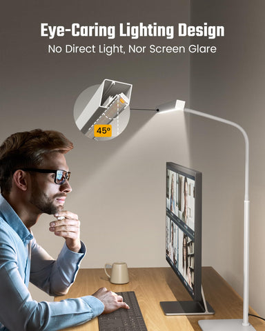 SUPERDANNY LED Desk Lamp color temperatures offer comfortable light for reading and coding.