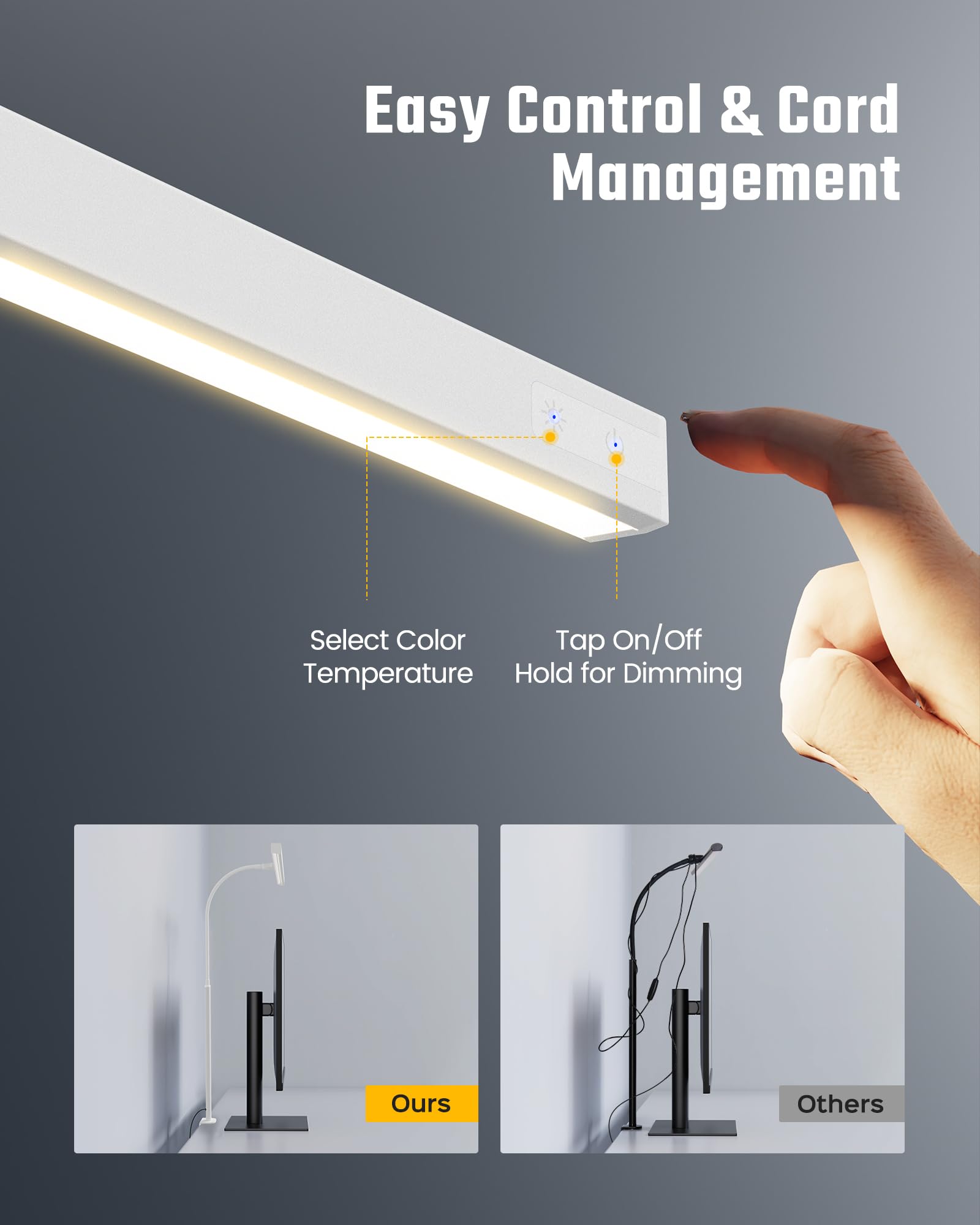 SUPERDANNY LED desk lamp offers three temperatures with dimming for any task.